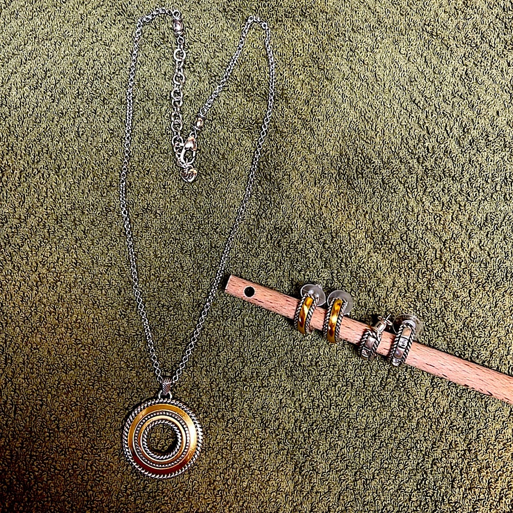 Brighton Circle pendant- reversible with matching earrings